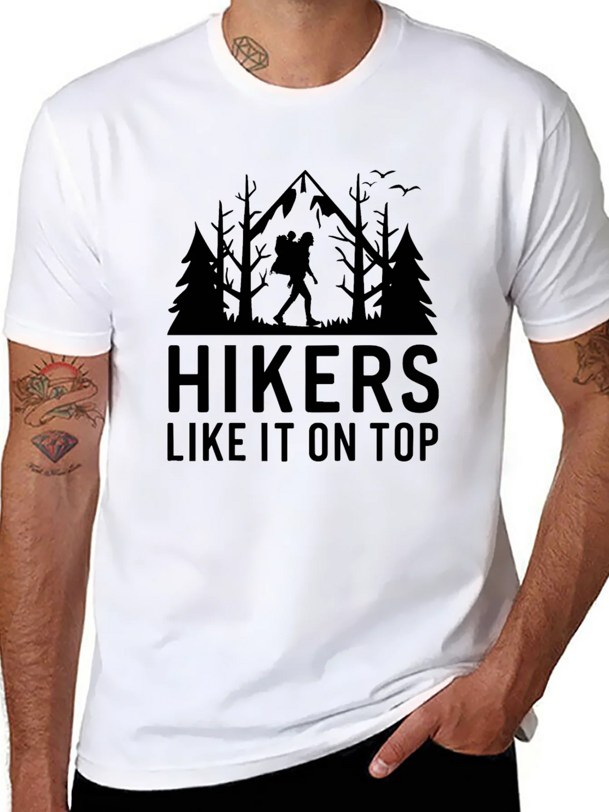 Hikers Like It On Top Black Graphic Tee product image 7