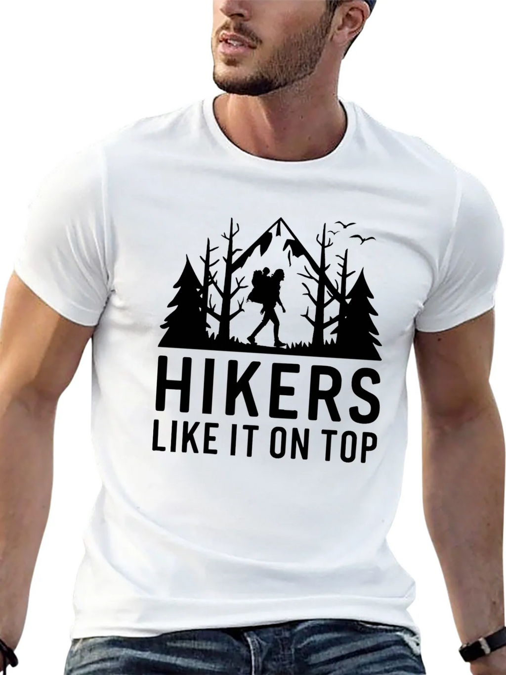 Hikers Like It On Top Black Graphic Tee product image 12