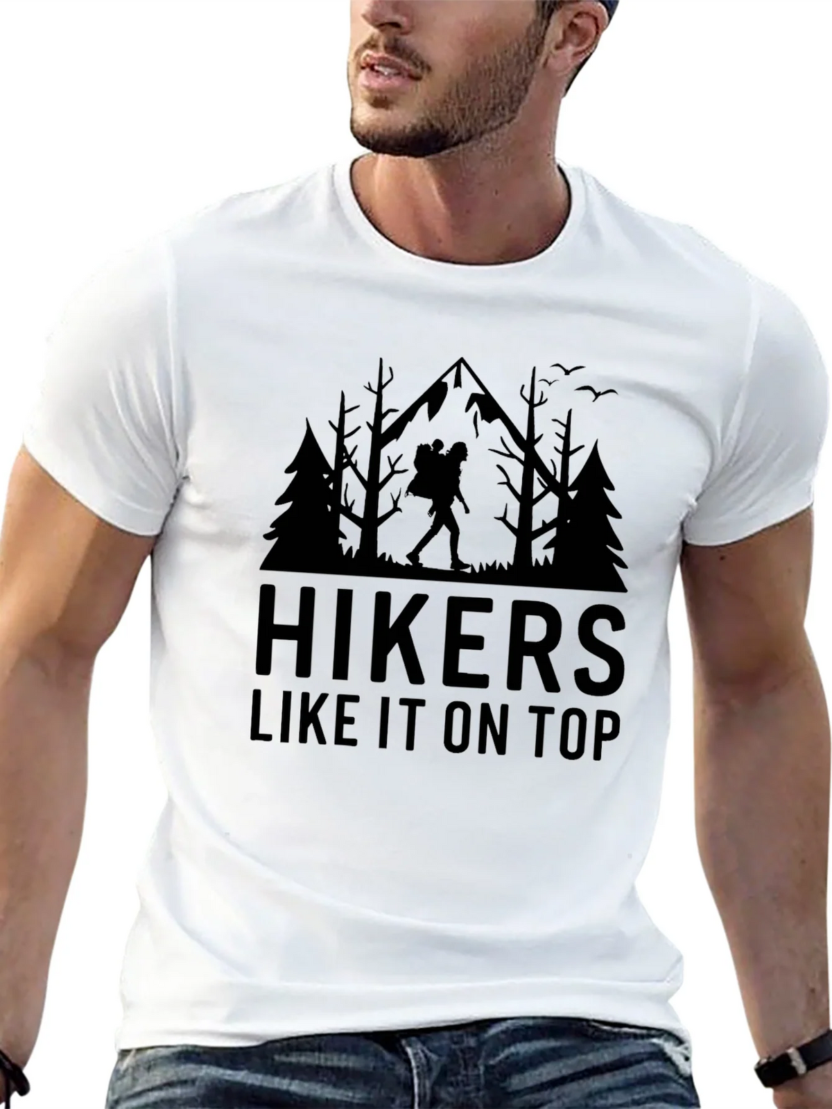 Hikers Like It On Top Black Graphic Tee product image 12