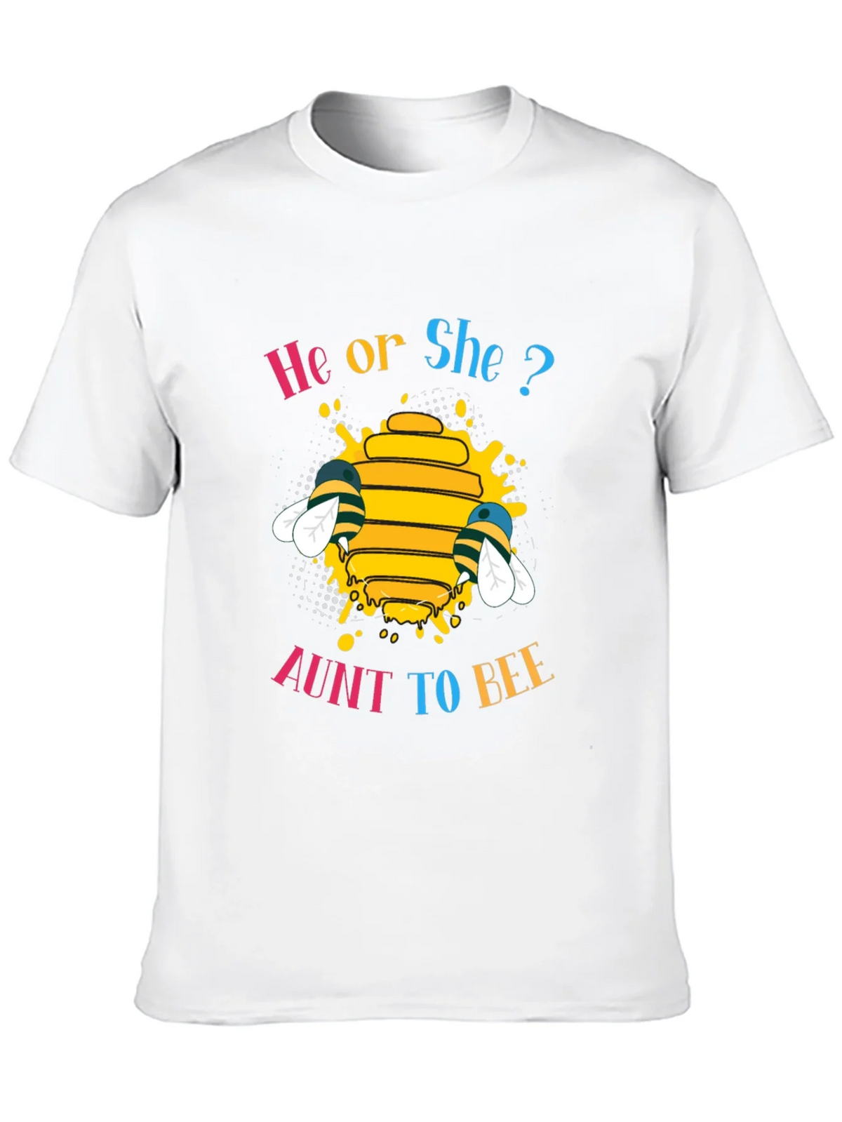He or She? Aunt to Bee Gender Reveal T-Shirt product image 6