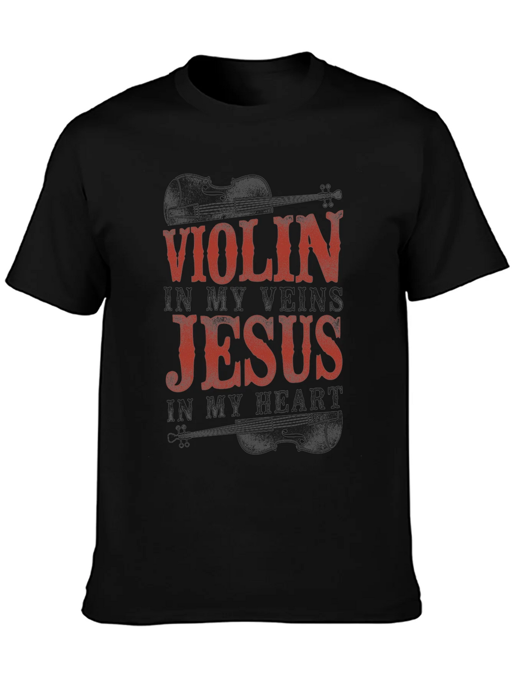 Violin & Jesus Black T-Shirt product image 3