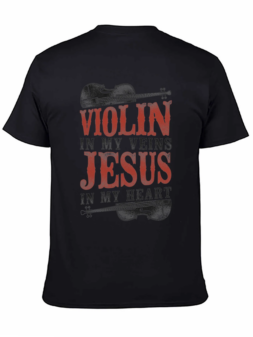 Violin & Jesus Black T-Shirt product image 4