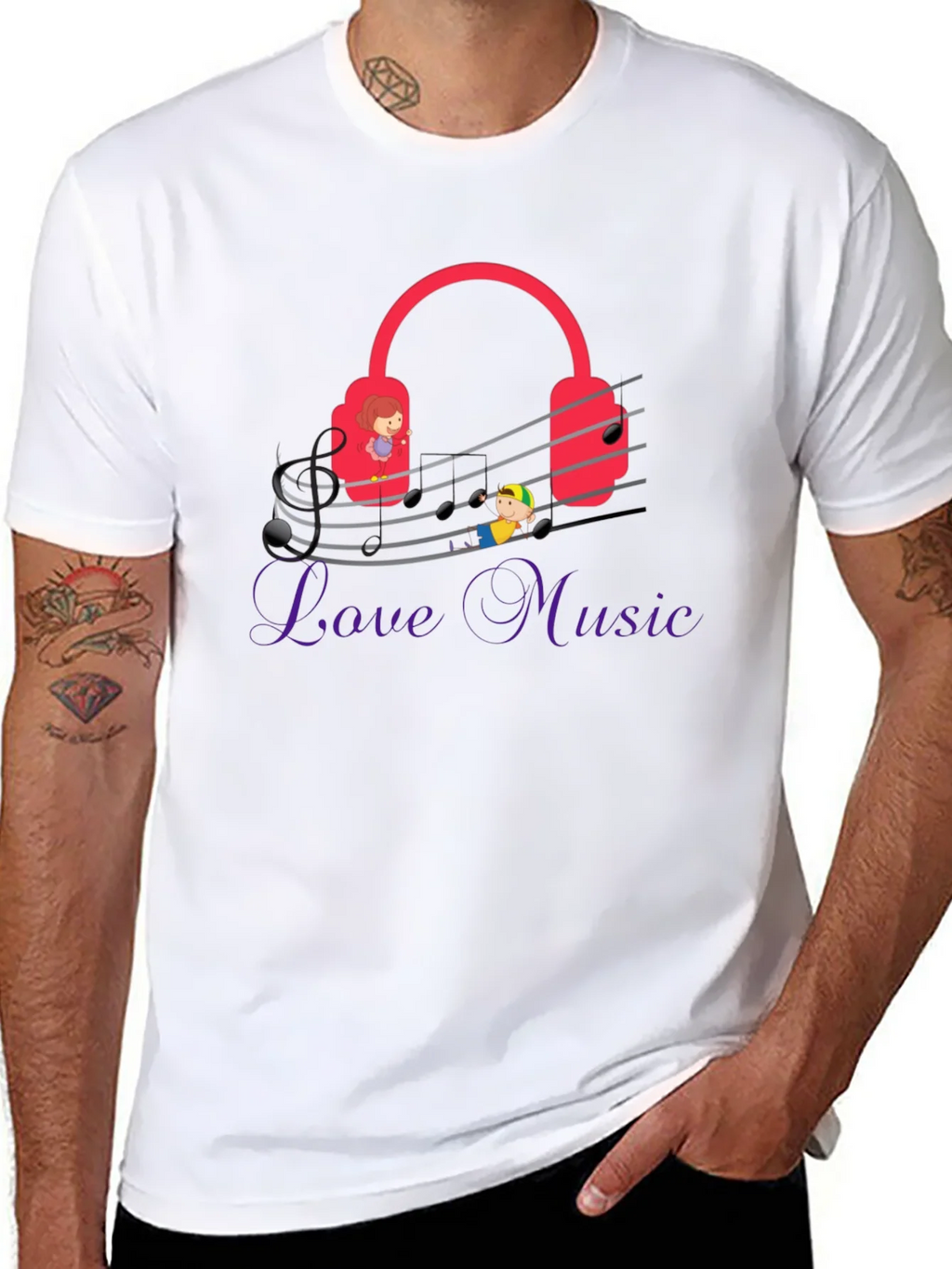 Love Music Graphic Tee - Quirky Musician T-Shirt product image 7