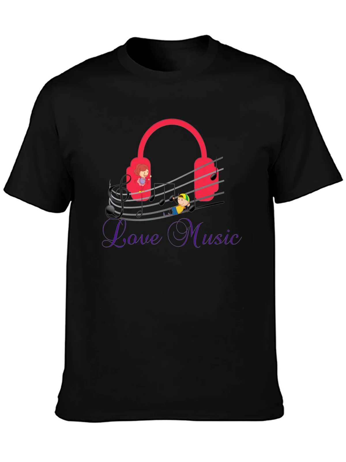 Love Music Graphic Tee - Quirky Musician T-Shirt product image 3