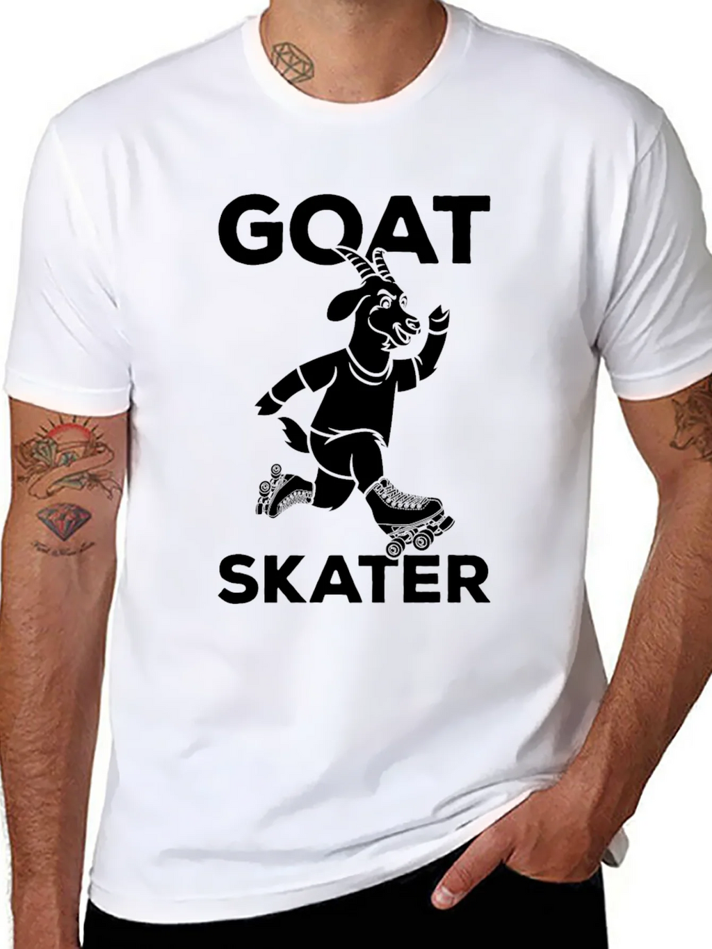 GOAT Skater T-Shirt - Black Graphic Tee product image 7