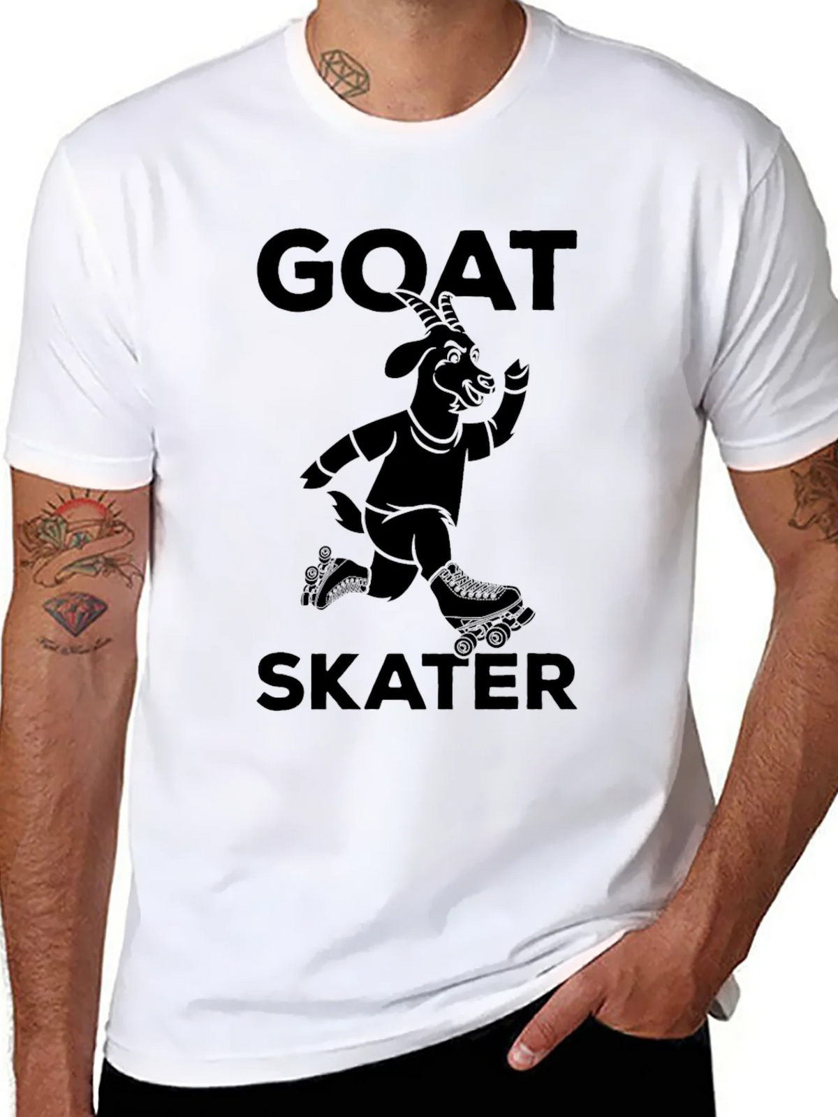 GOAT Skater T-Shirt - Black Graphic Tee product image 7