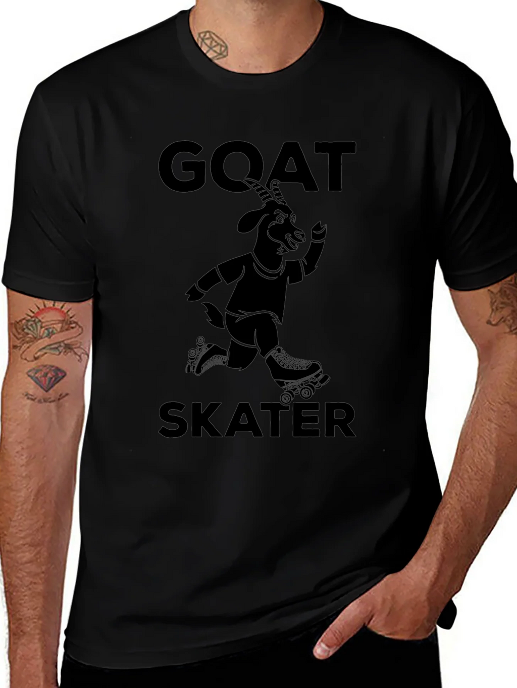 GOAT Skater T-Shirt - Black Graphic Tee product image 1
