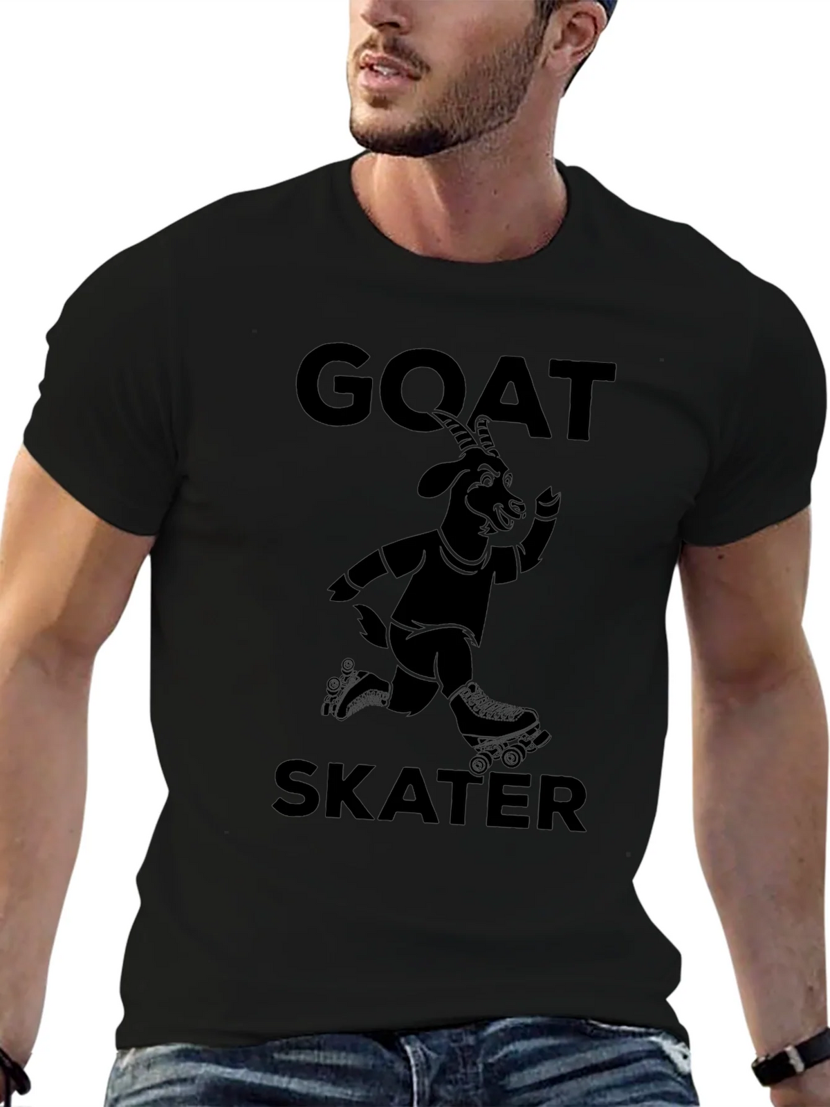 GOAT Skater T-Shirt - Black Graphic Tee product image 6