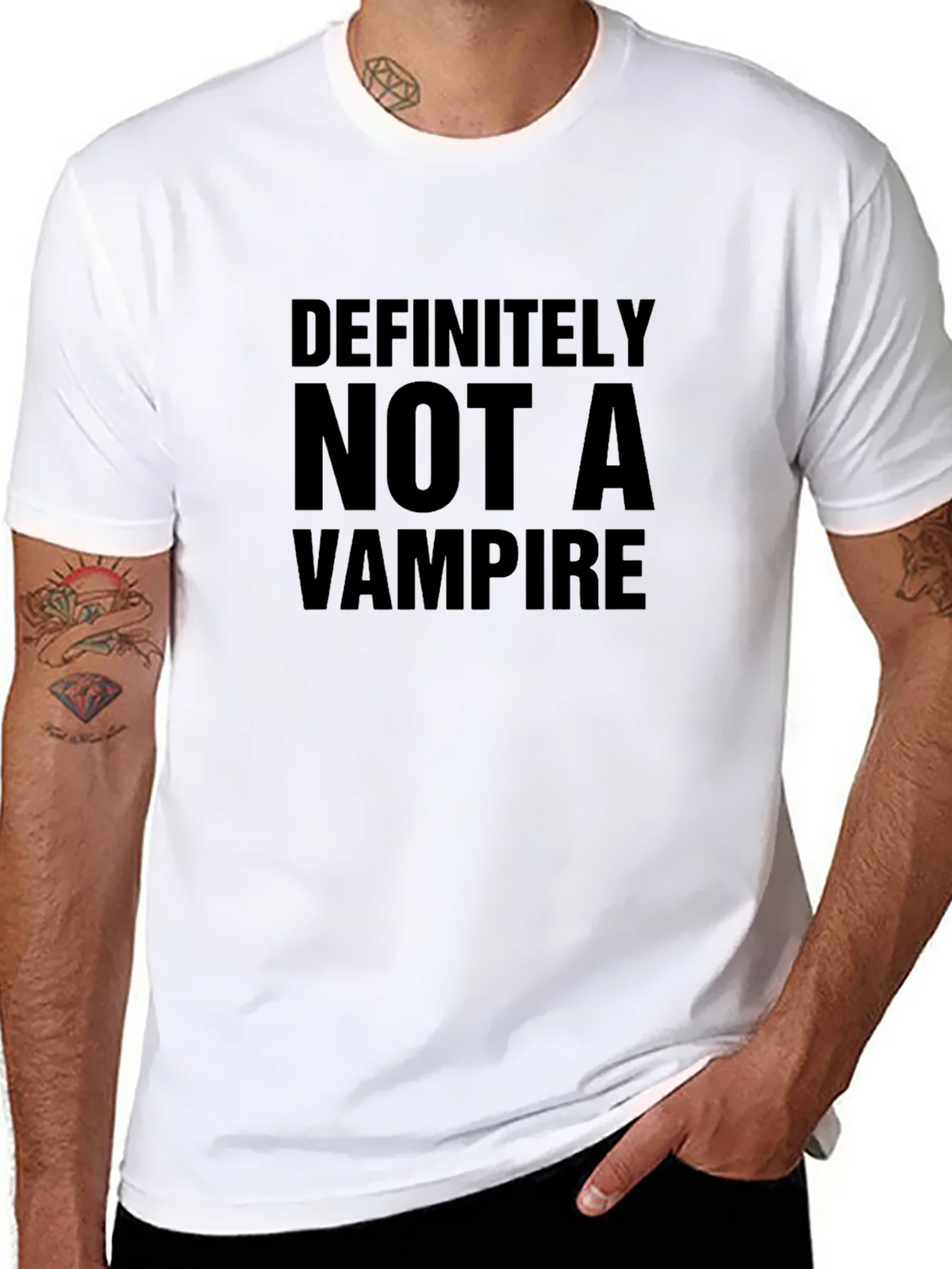 Definitely Not A Vampire T-Shirt - Funny Novelty Tee product image 6