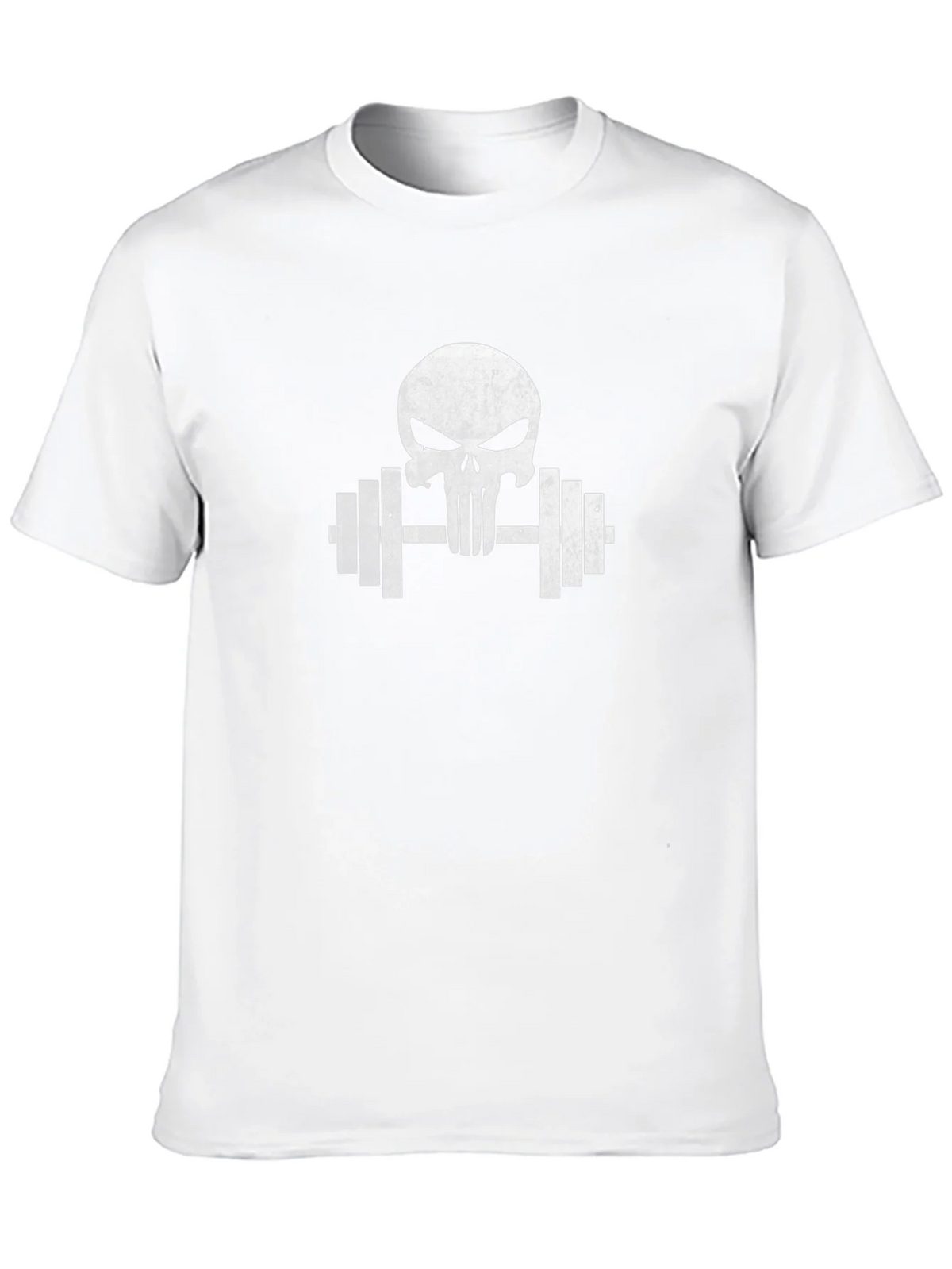 Punisher Skull Barbell Workout Gym T-Shirt product image 6