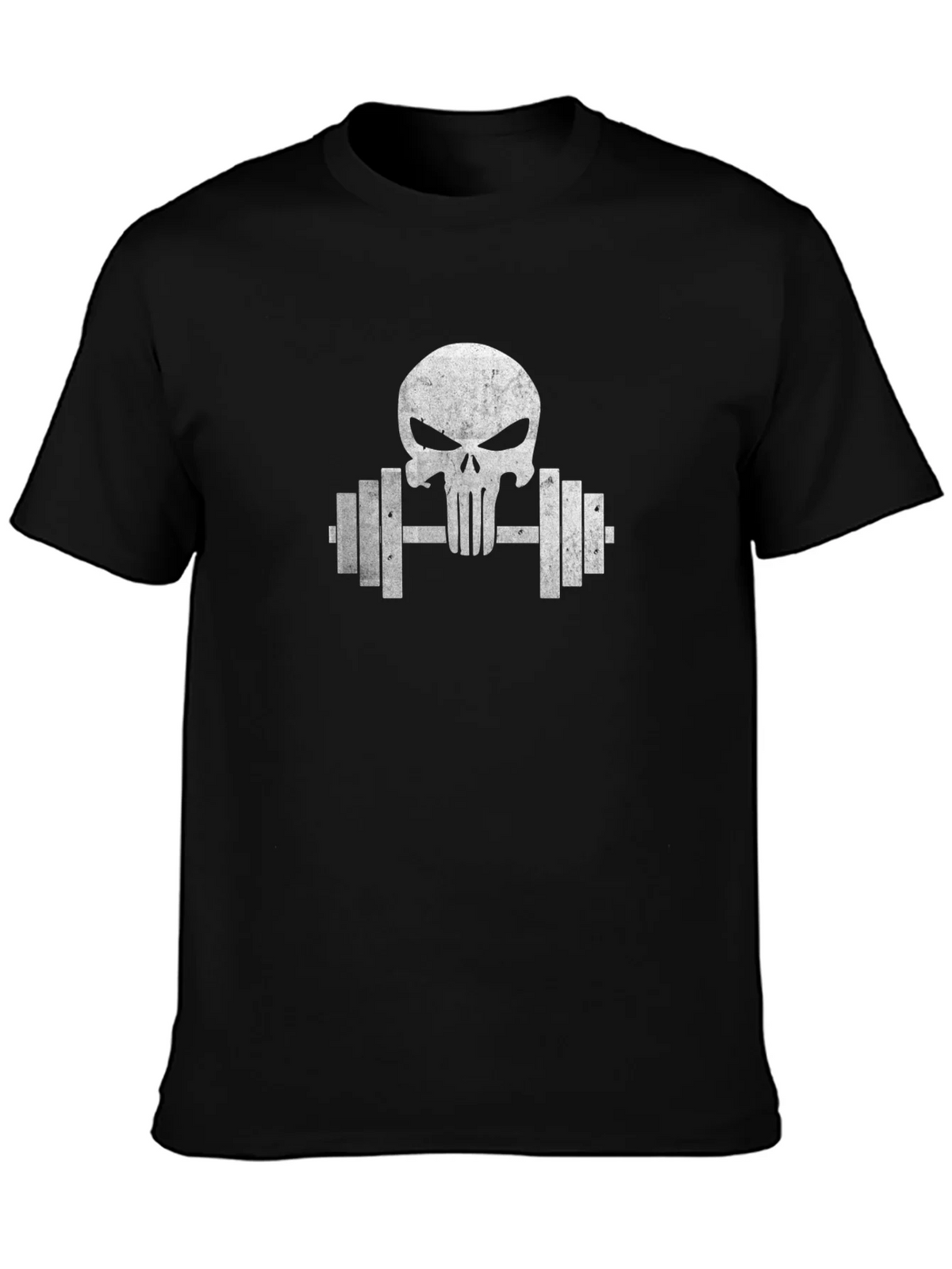 Punisher Skull Barbell Workout Gym T-Shirt product image 2