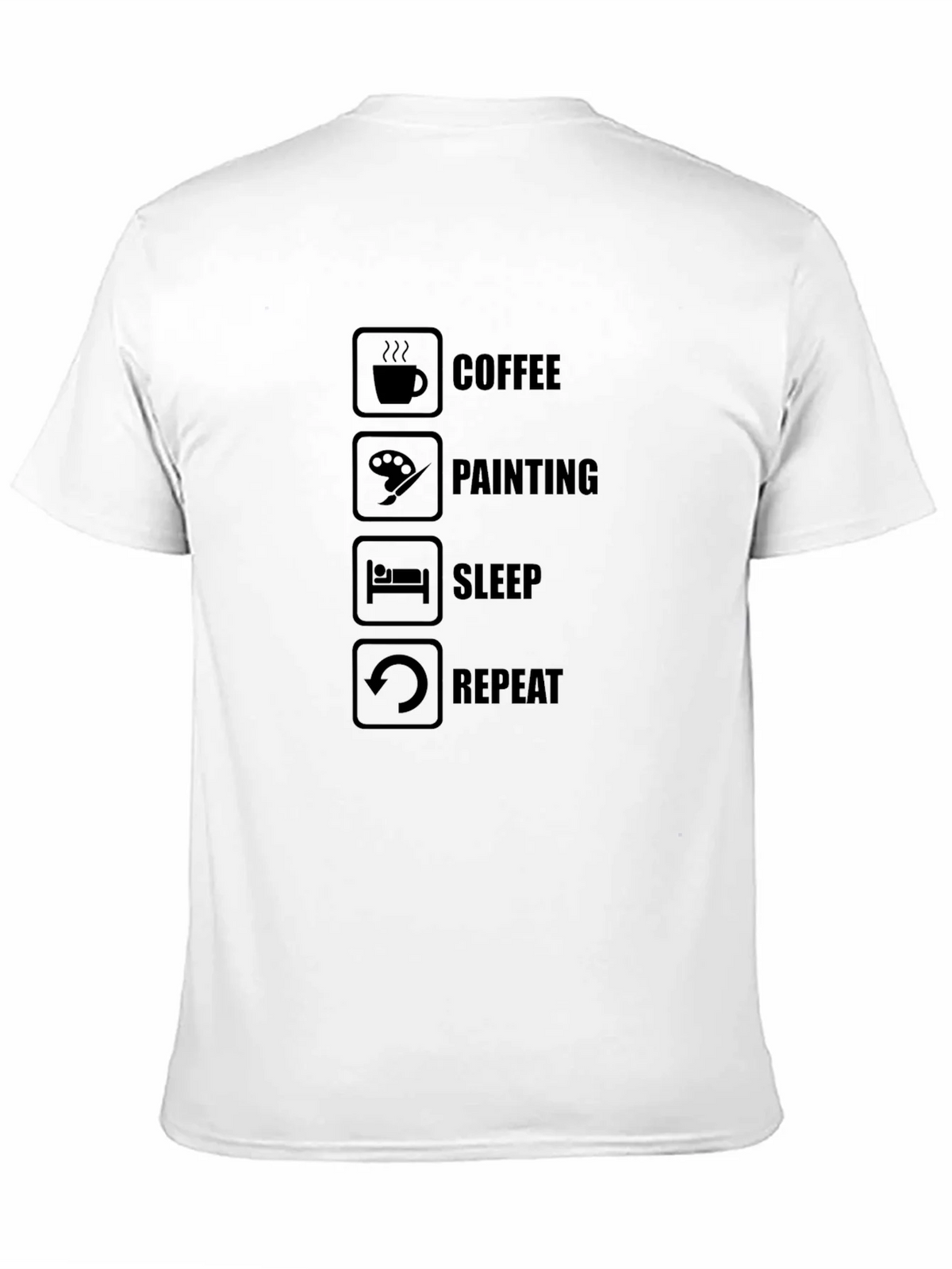 Coffee Painting Sleep Repeat Black T-Shirt product image 10