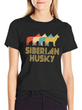 Retro Siberian Husky Graphic Tee product image 1