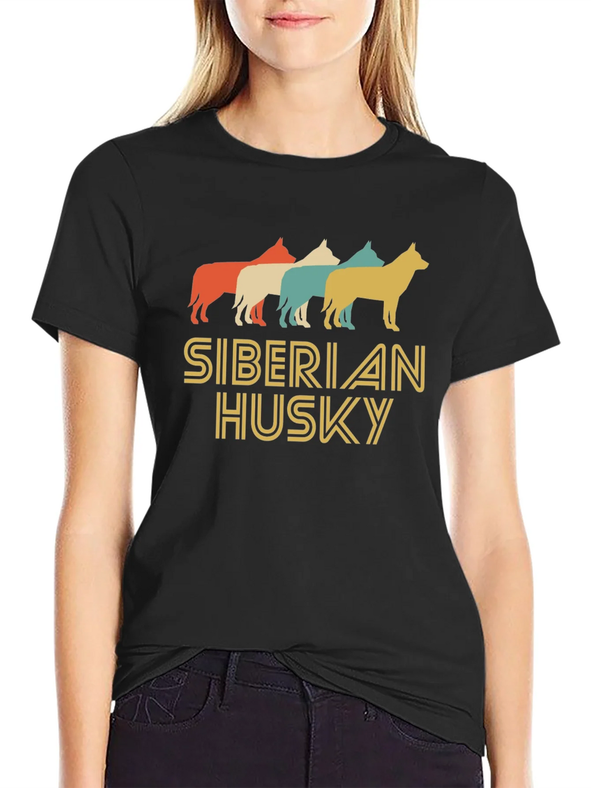 Retro Siberian Husky Graphic Tee product image 1
