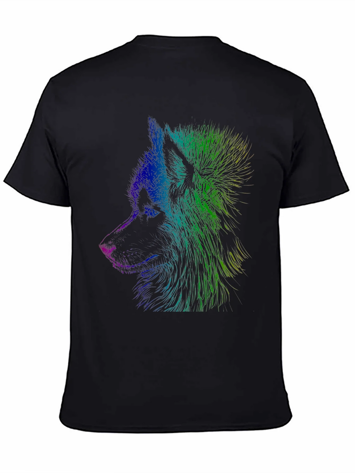 Vibrant Wolf Graphic Tee - Unisex Black T-Shirt product image 4
