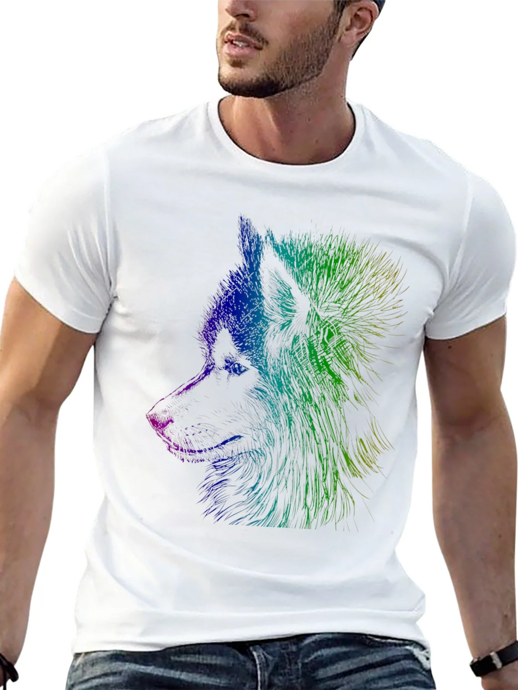 Vibrant Wolf Graphic Tee - Unisex Black T-Shirt product image 11