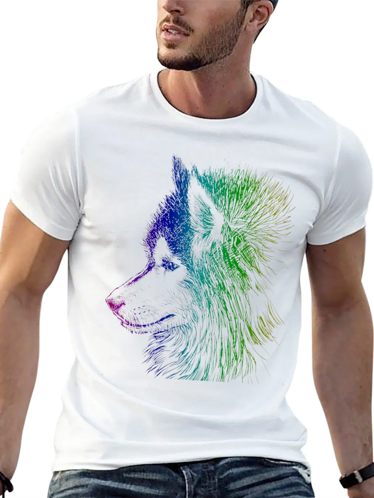 Vibrant Wolf Graphic Tee - Unisex Black T-Shirt product image 11