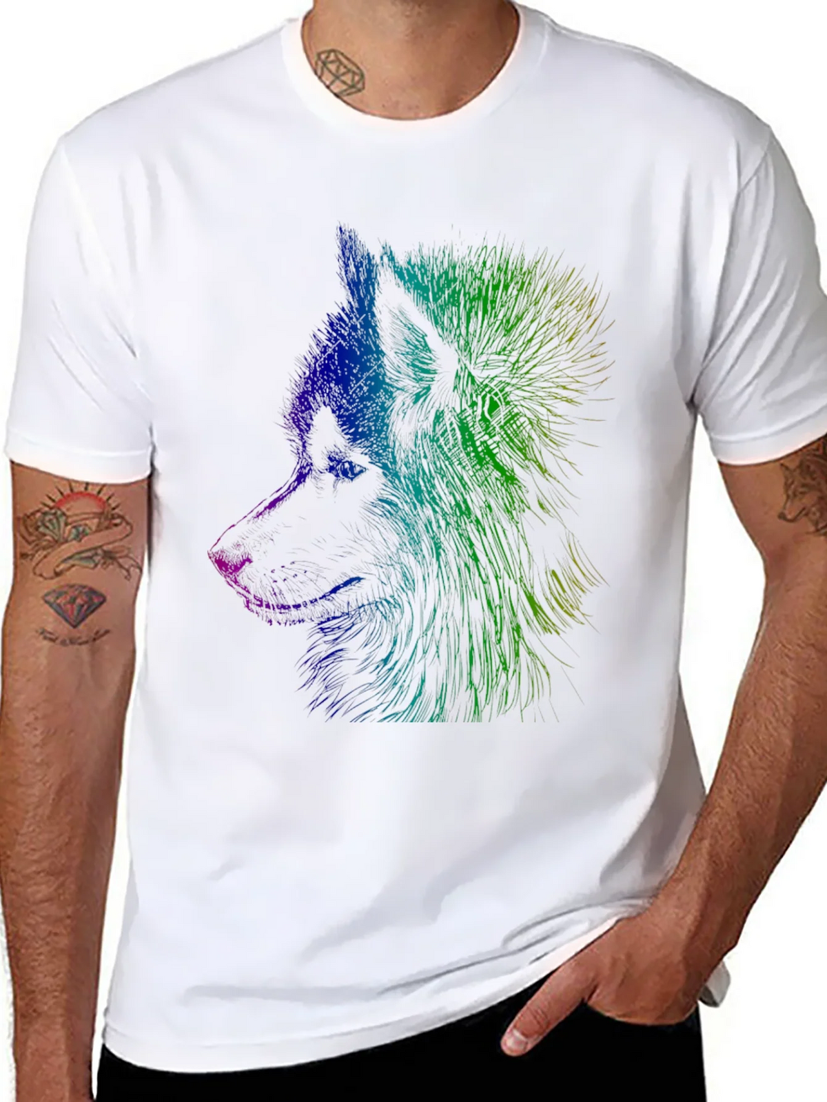 Vibrant Wolf Graphic Tee - Unisex Black T-Shirt product image 6