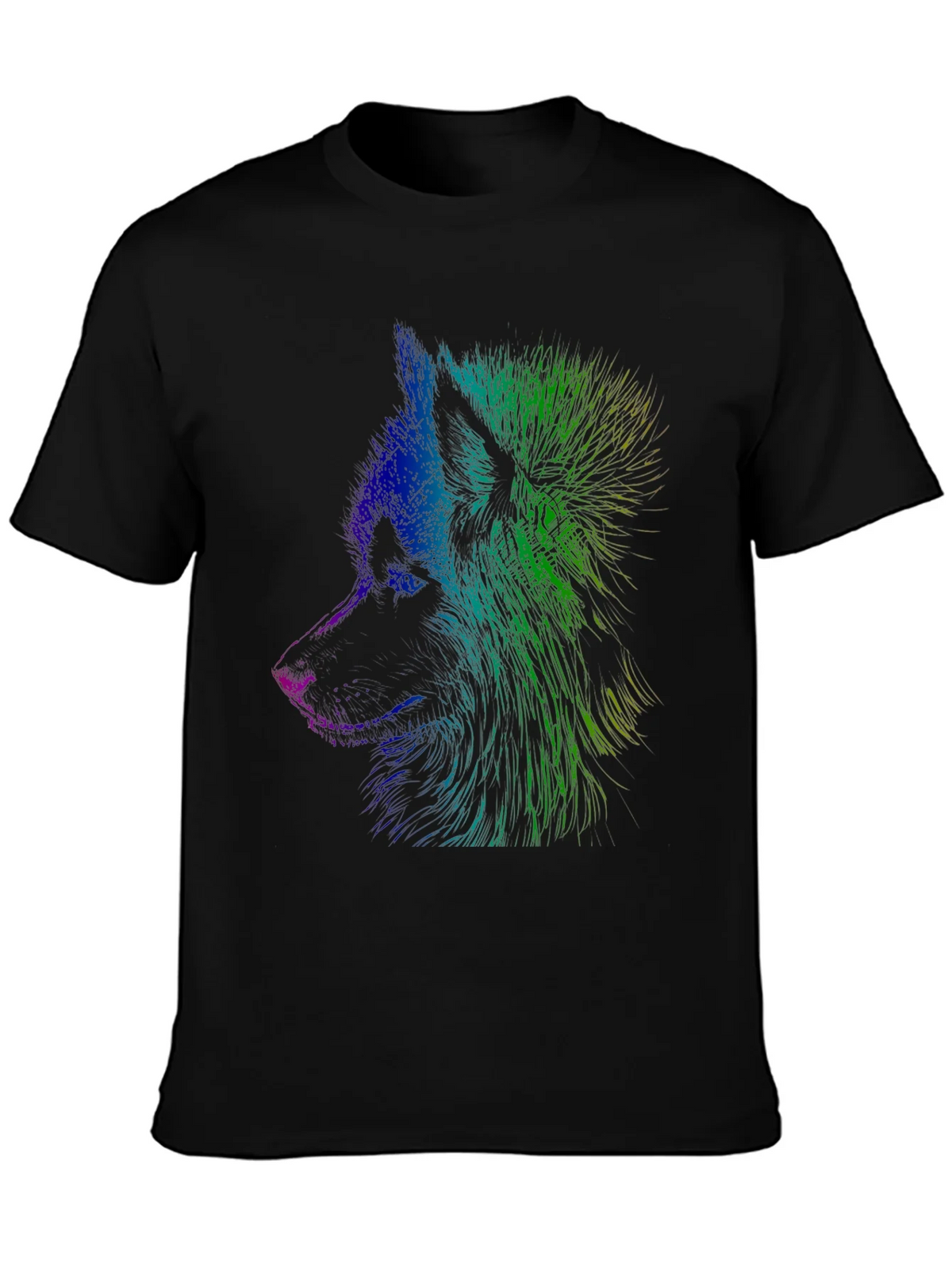 Vibrant Wolf Graphic Tee - Unisex Black T-Shirt product image 3