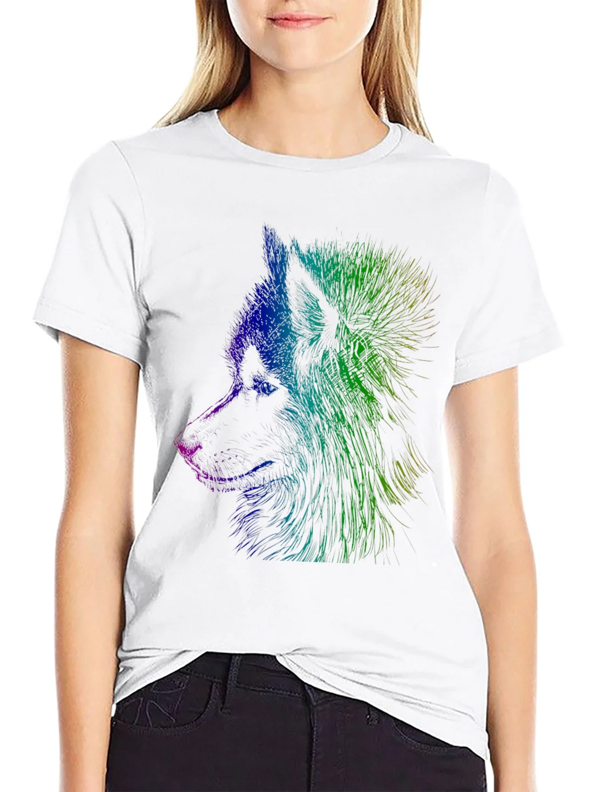 Vibrant Wolf Graphic Tee - Unisex Black T-Shirt product image 7