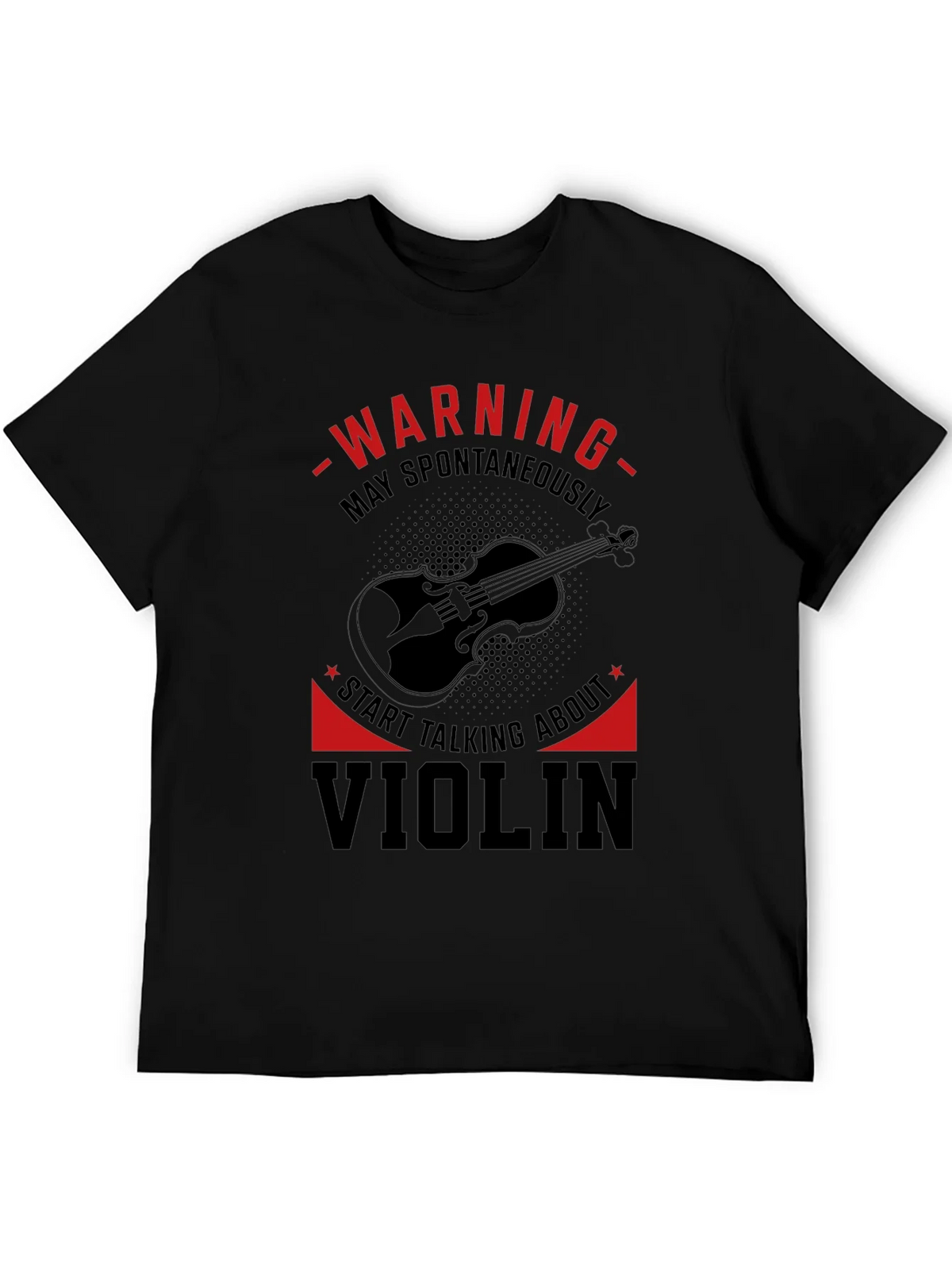Warning Violin Enthusiast Graphic Tee - Black product image 5