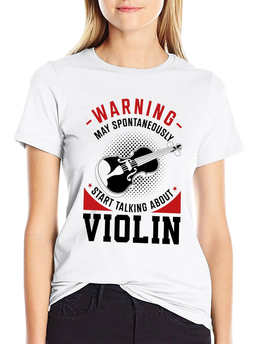 Warning Violin Enthusiast Graphic Tee - Black product image 8