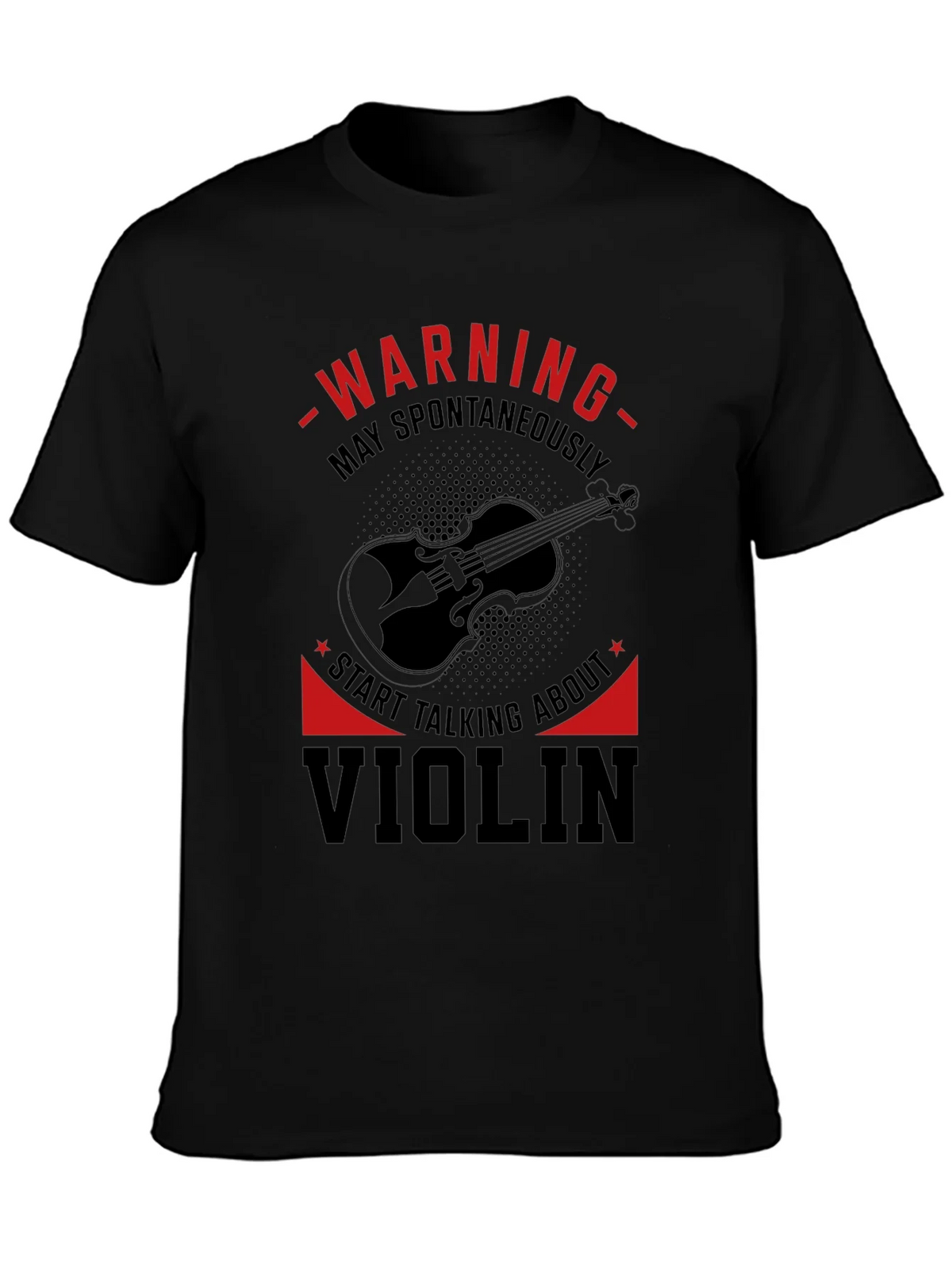 Warning Violin Enthusiast Graphic Tee - Black product image 3