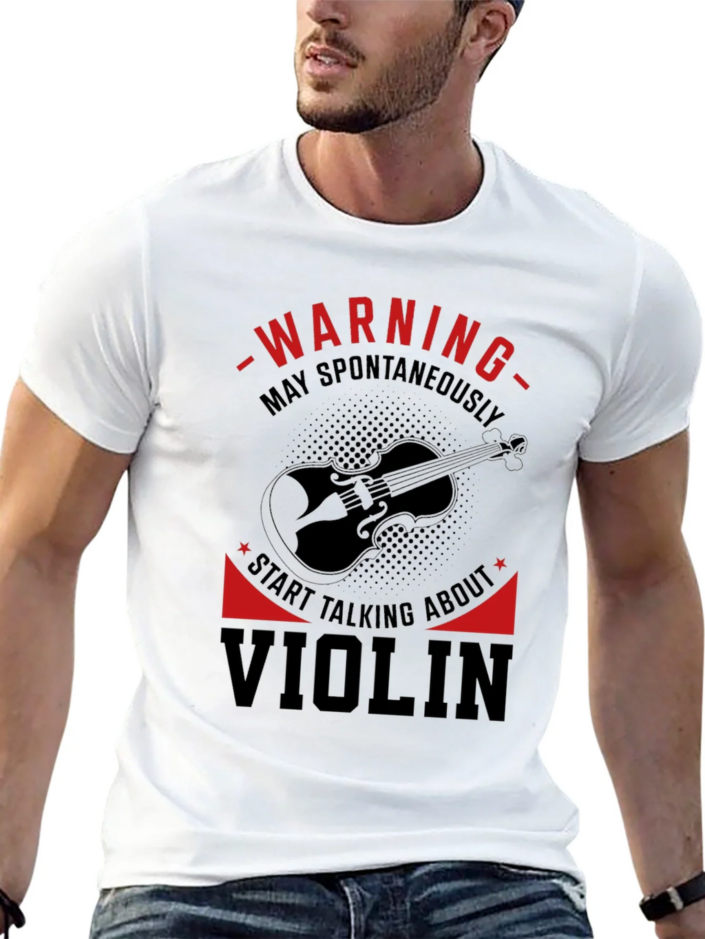 Warning Violin Enthusiast Graphic Tee - Black product image 12