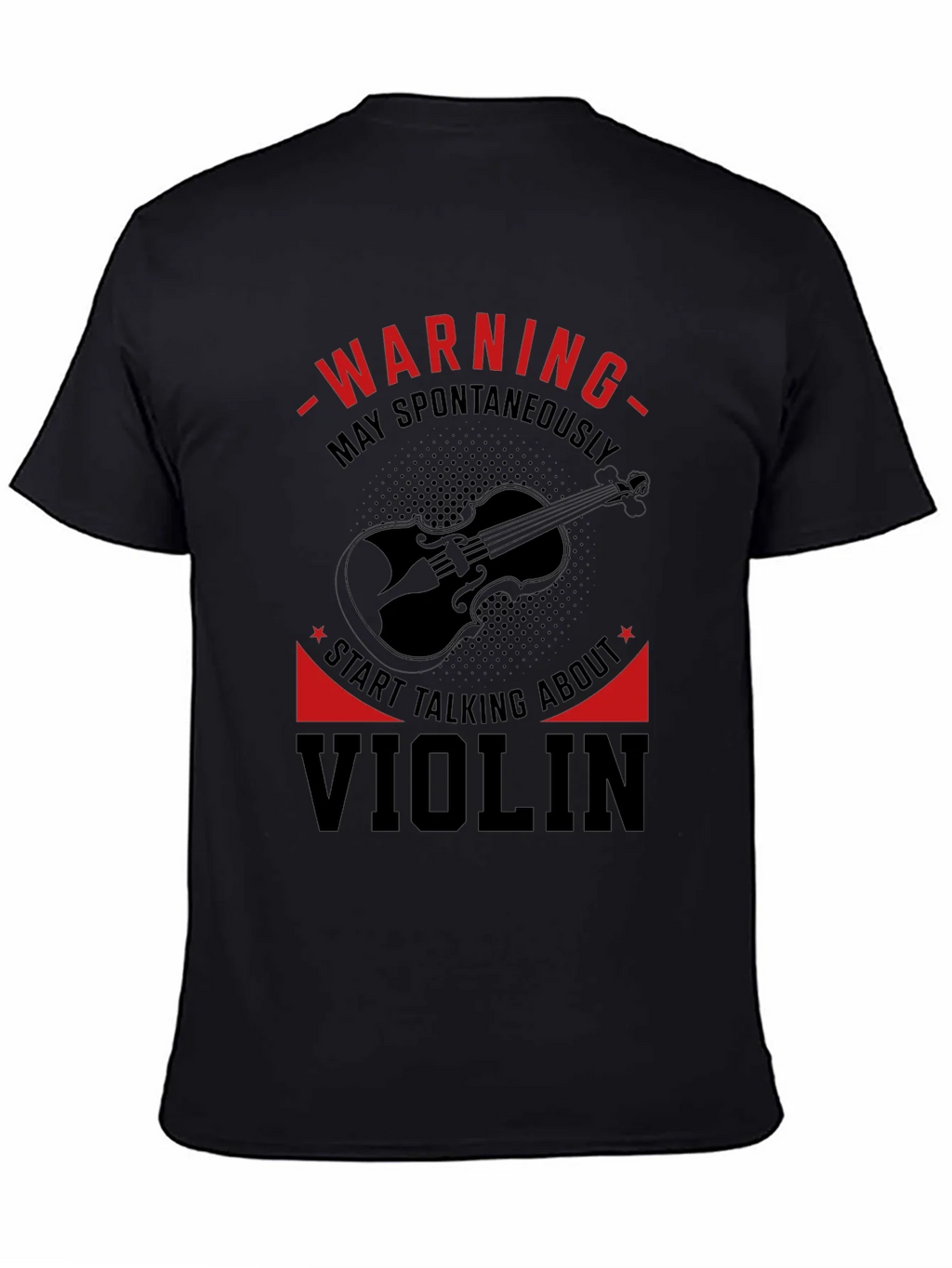 Warning Violin Enthusiast Graphic Tee - Black product image 4