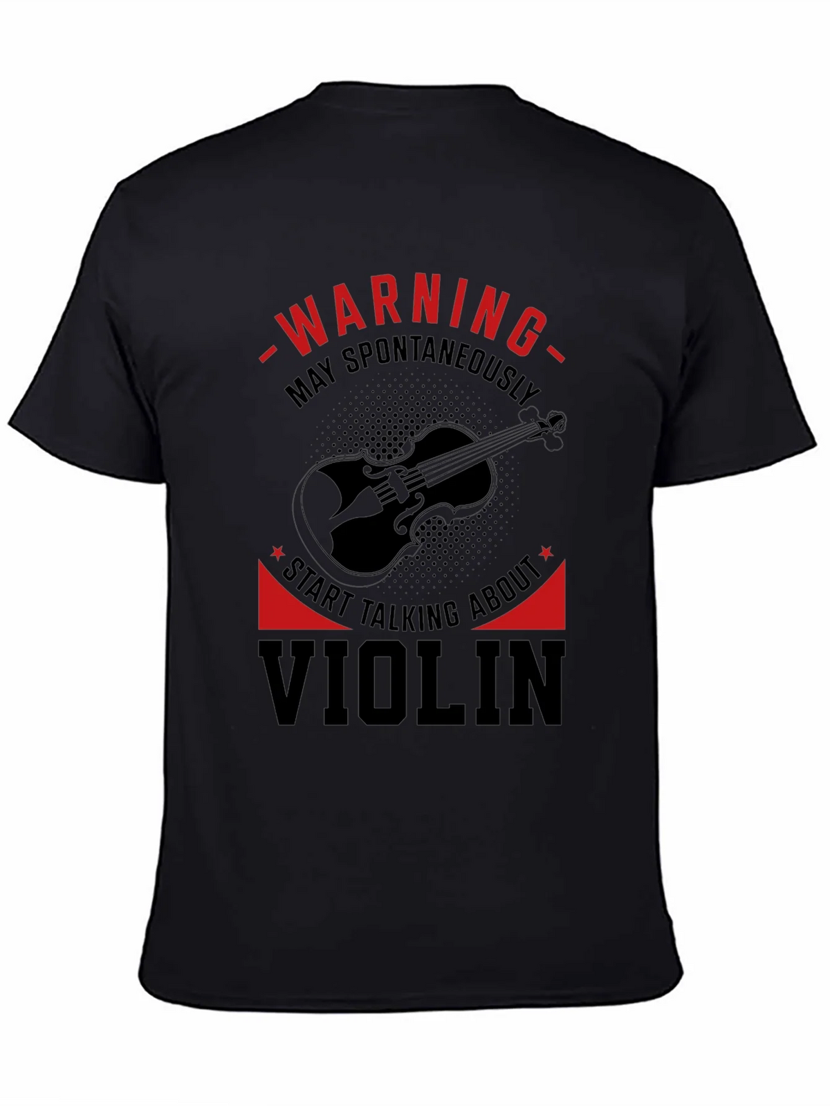 Warning Violin Enthusiast Graphic Tee - Black product image 4
