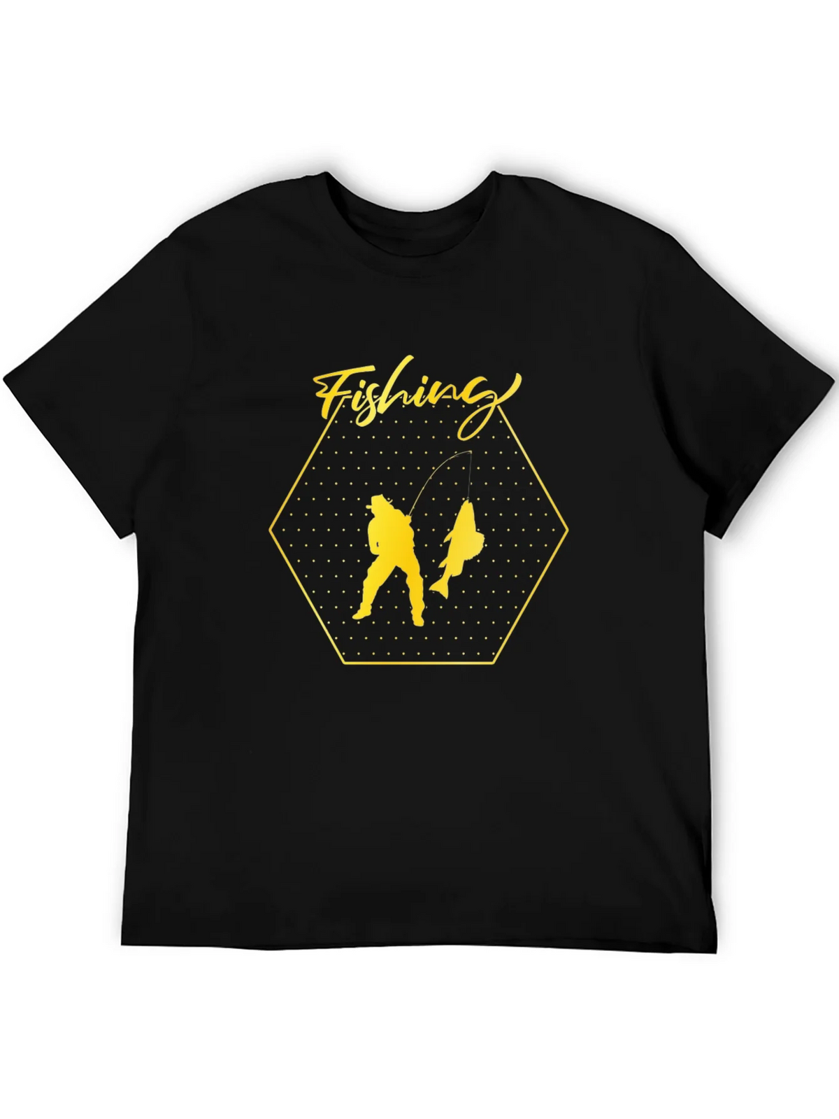 Fishing Graphic Black T-Shirt product image 5