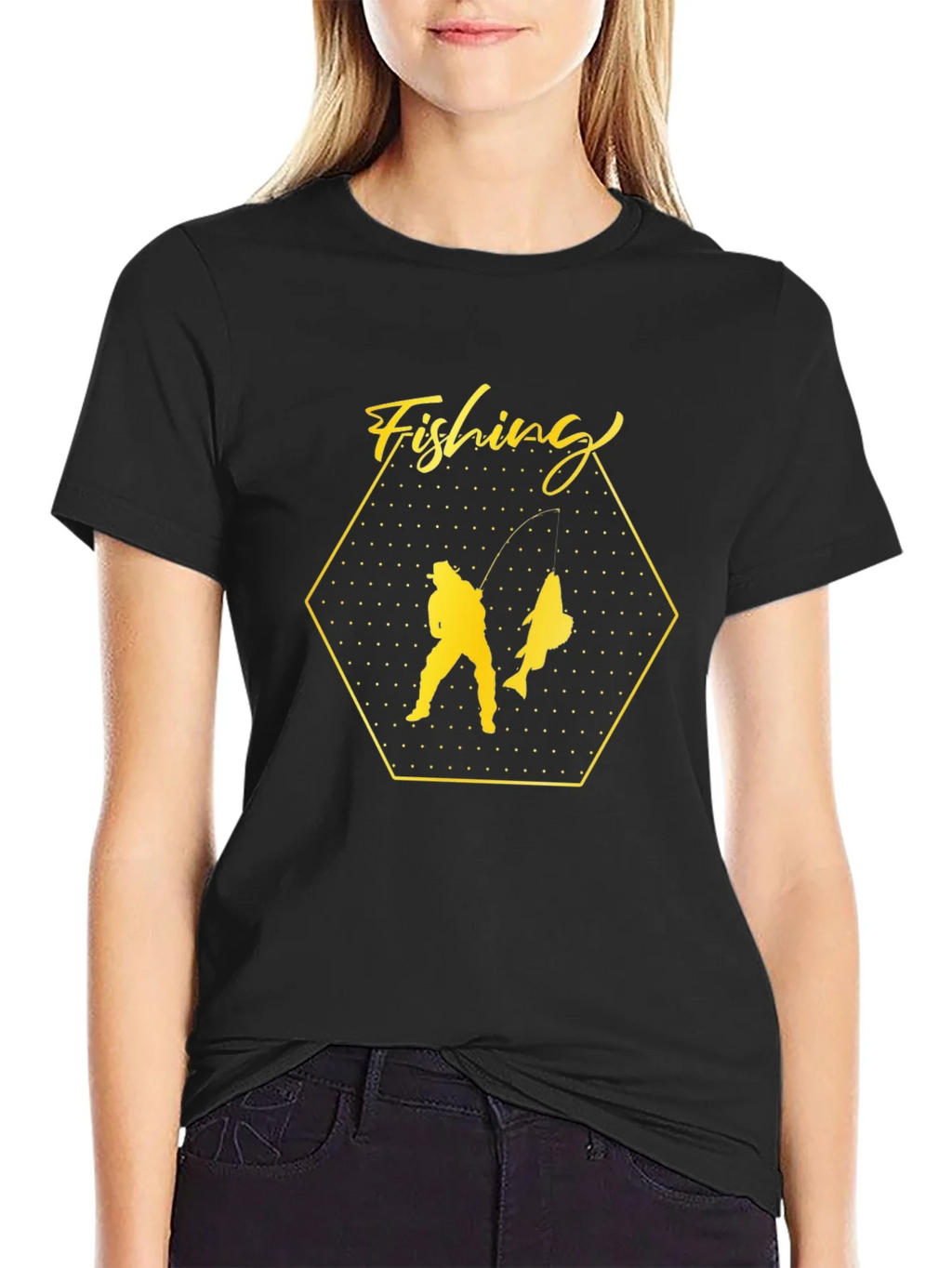 Fishing Graphic Black T-Shirt product image 2