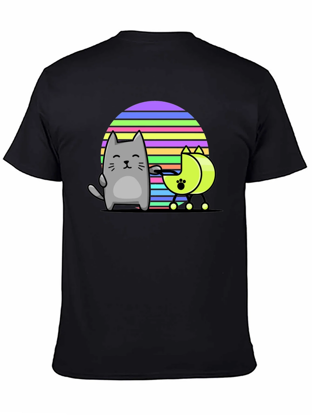 Cool Cat and Moon T-Shirt - Black product image 4