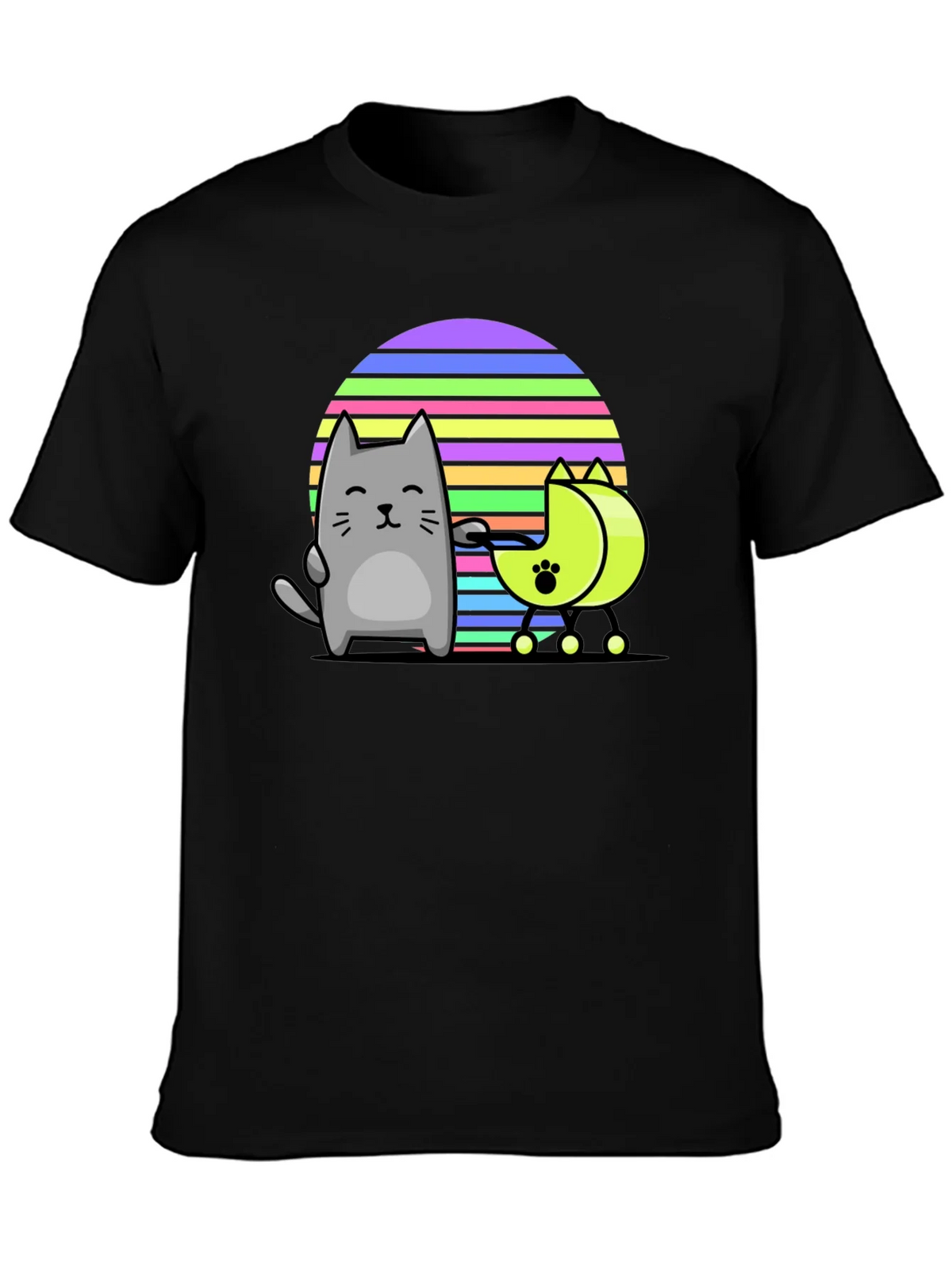 Cool Cat and Moon T-Shirt - Black product image 3