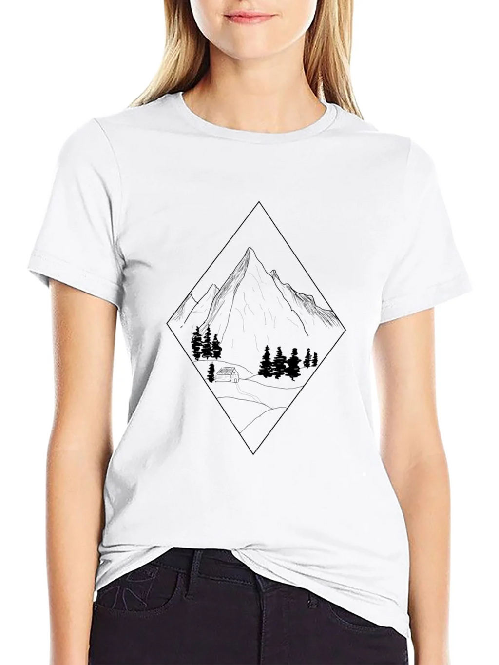 Mountain Graphic Tee - Black Crew Neck T-Shirt product image 8