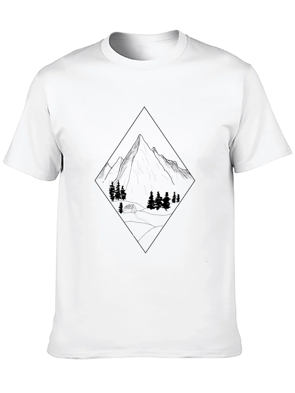 Mountain Graphic Tee - Black Crew Neck T-Shirt product image 9