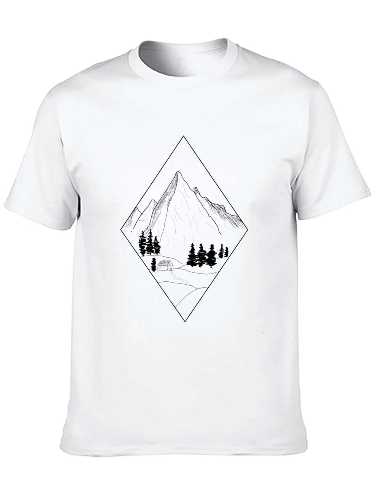 Mountain Graphic Tee - Black Crew Neck T-Shirt product image 9