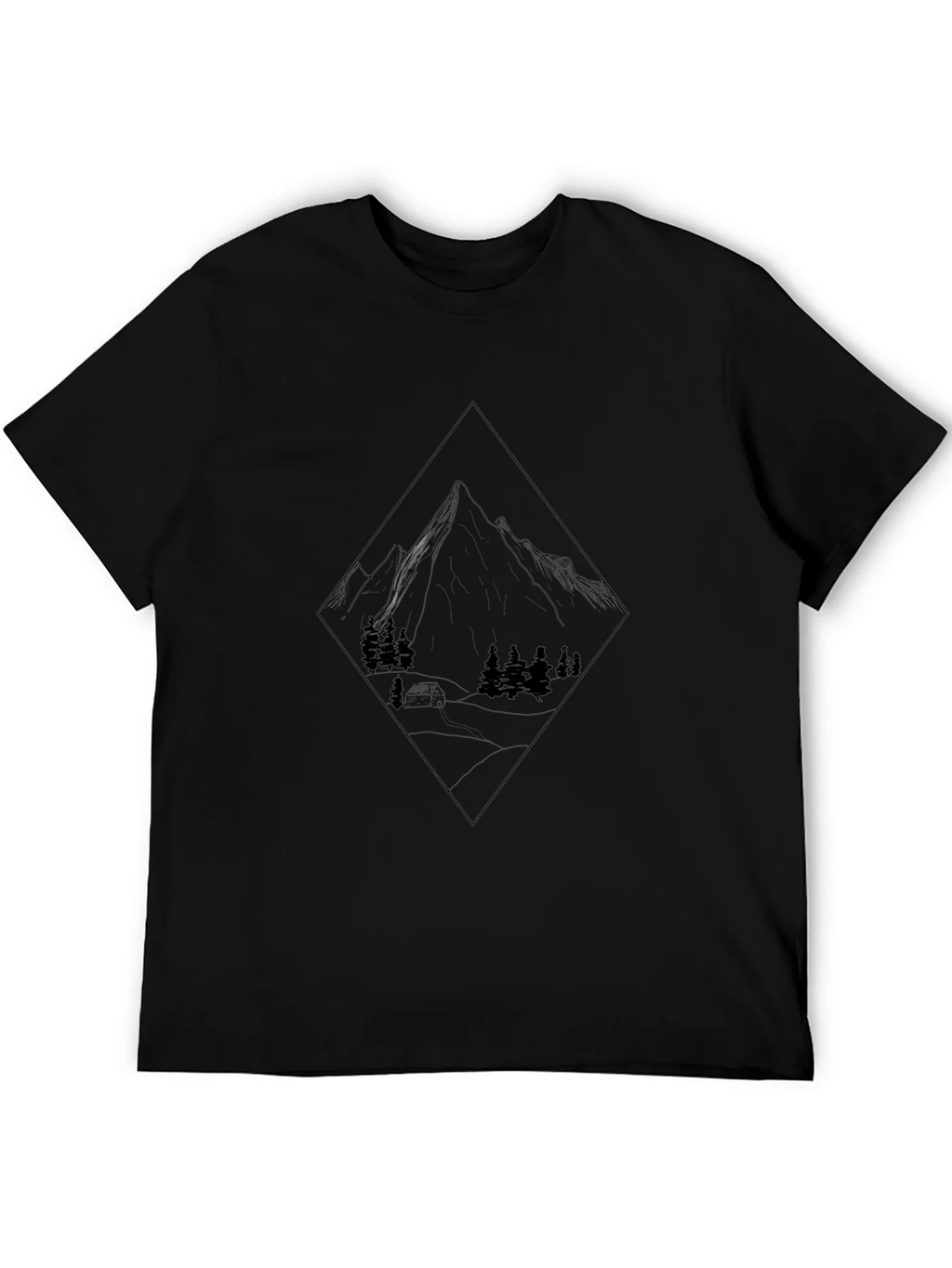 Mountain Graphic Tee - Black Crew Neck T-Shirt product image 5