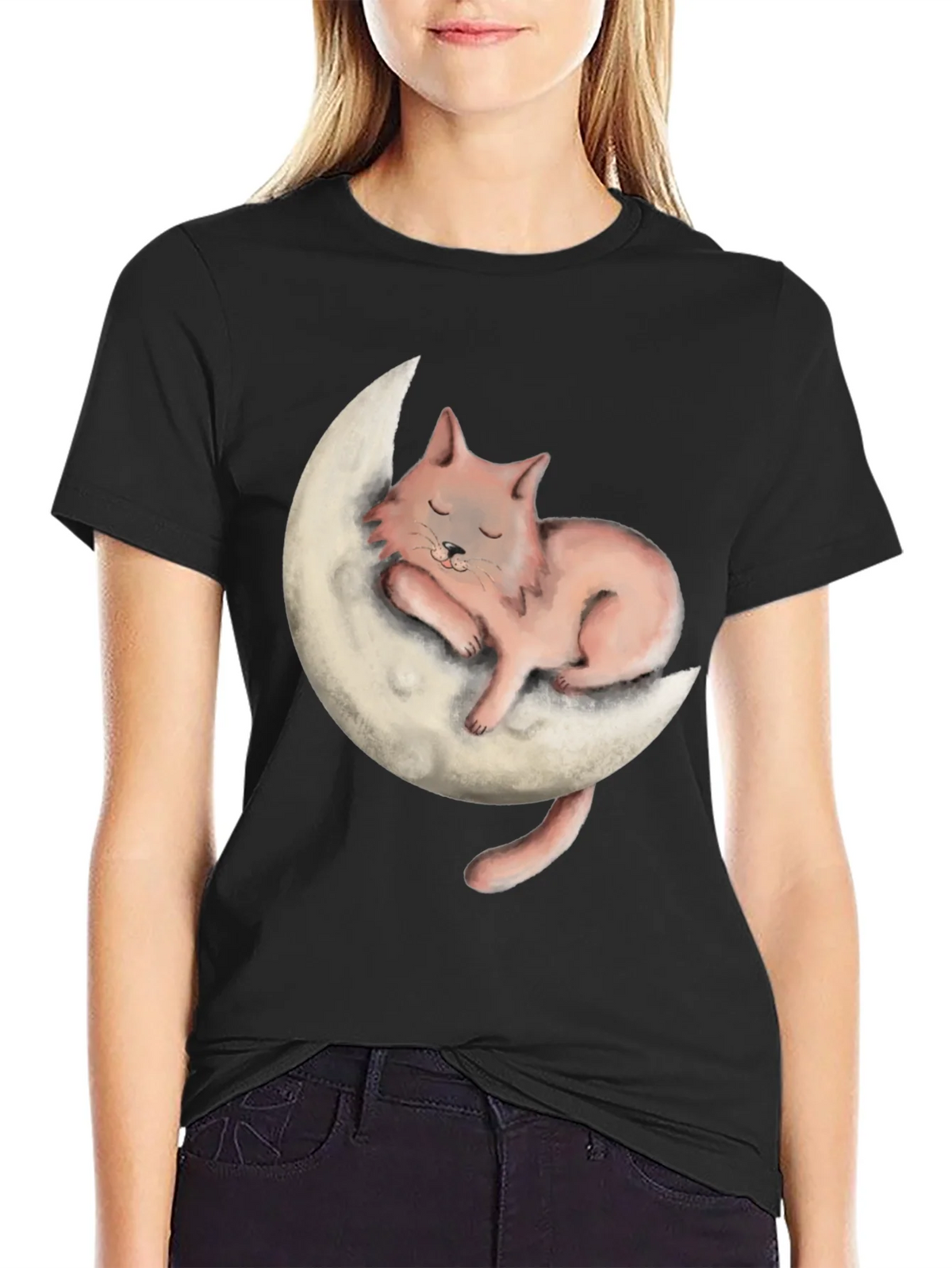 Cat on Moon Graphic Tee - Relaxed Fit product image 2