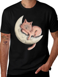 Cat on Moon Graphic Tee - Relaxed Fit product image 1
