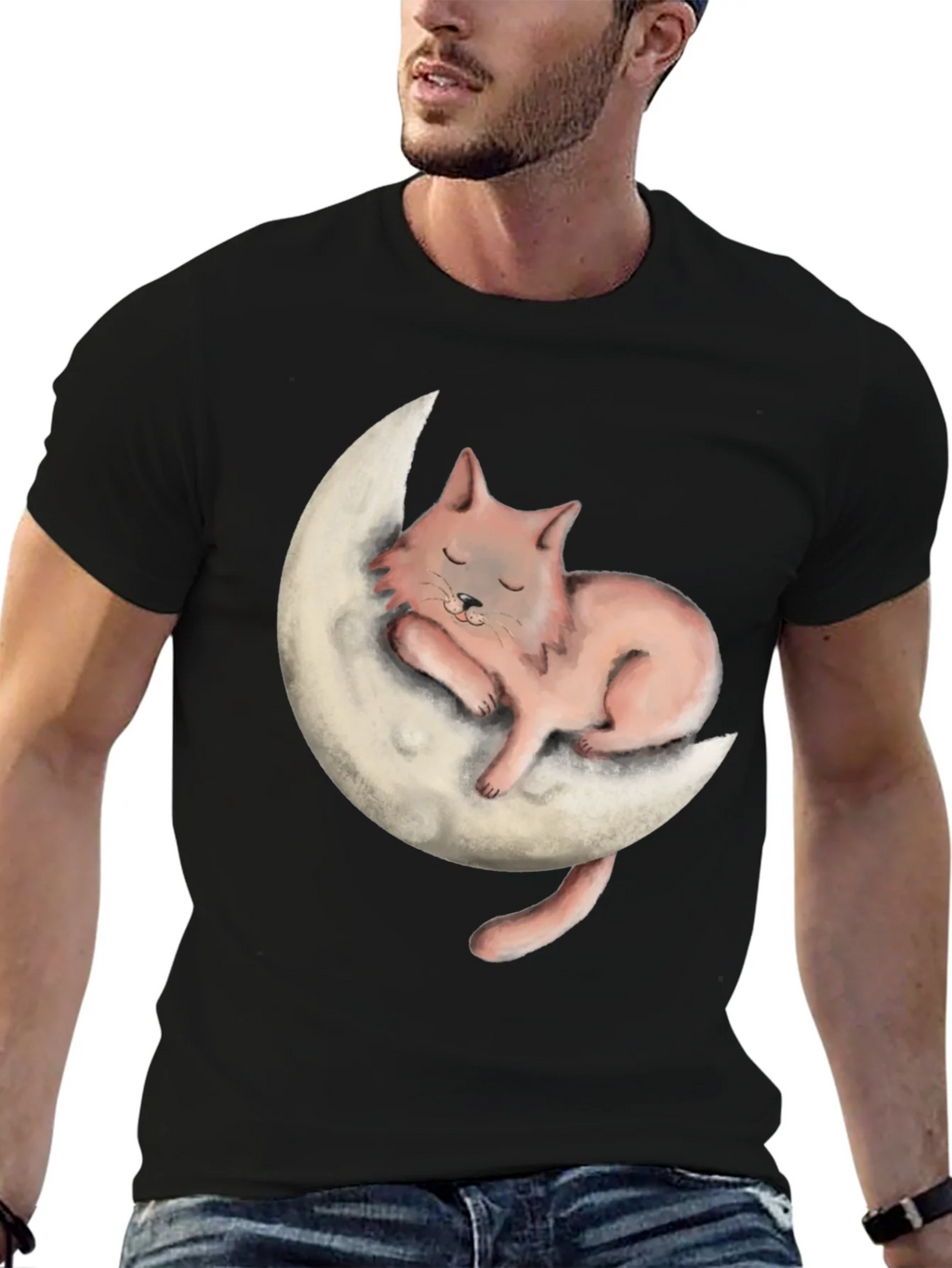 Cat on Moon Graphic Tee - Relaxed Fit product image 6
