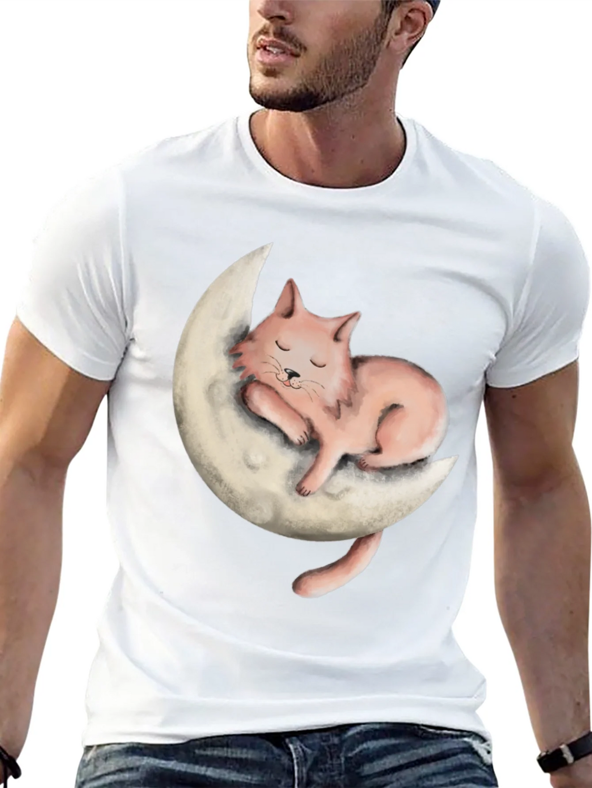 Cat on Moon Graphic Tee - Relaxed Fit product image 12