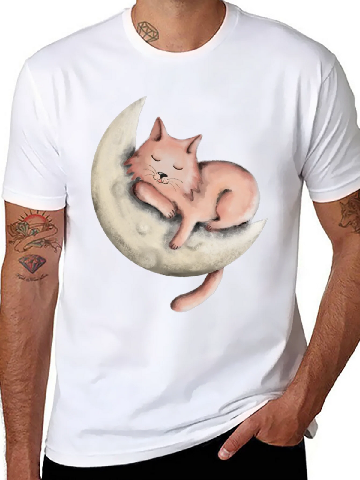Cat on Moon Graphic Tee - Relaxed Fit product image 7
