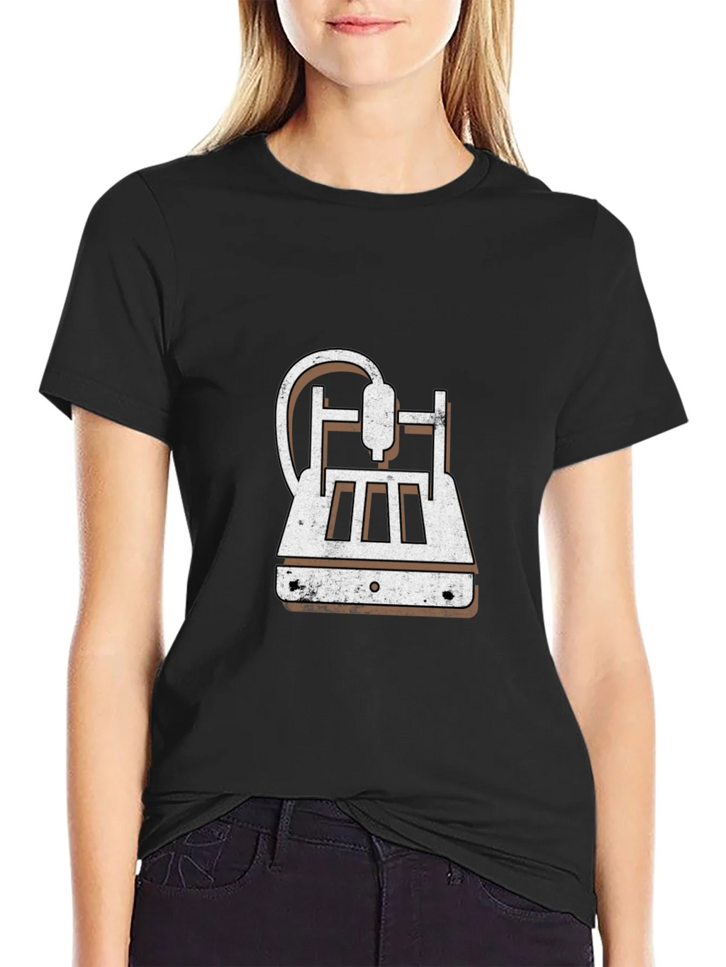 3D Printer Graphic Tee - Black Cotton Blend product image 2
