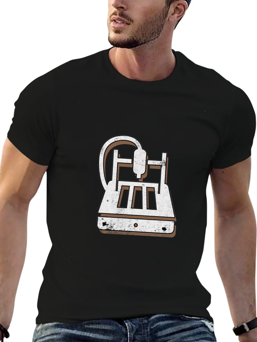 3D Printer Graphic Tee - Black Cotton Blend product image 6