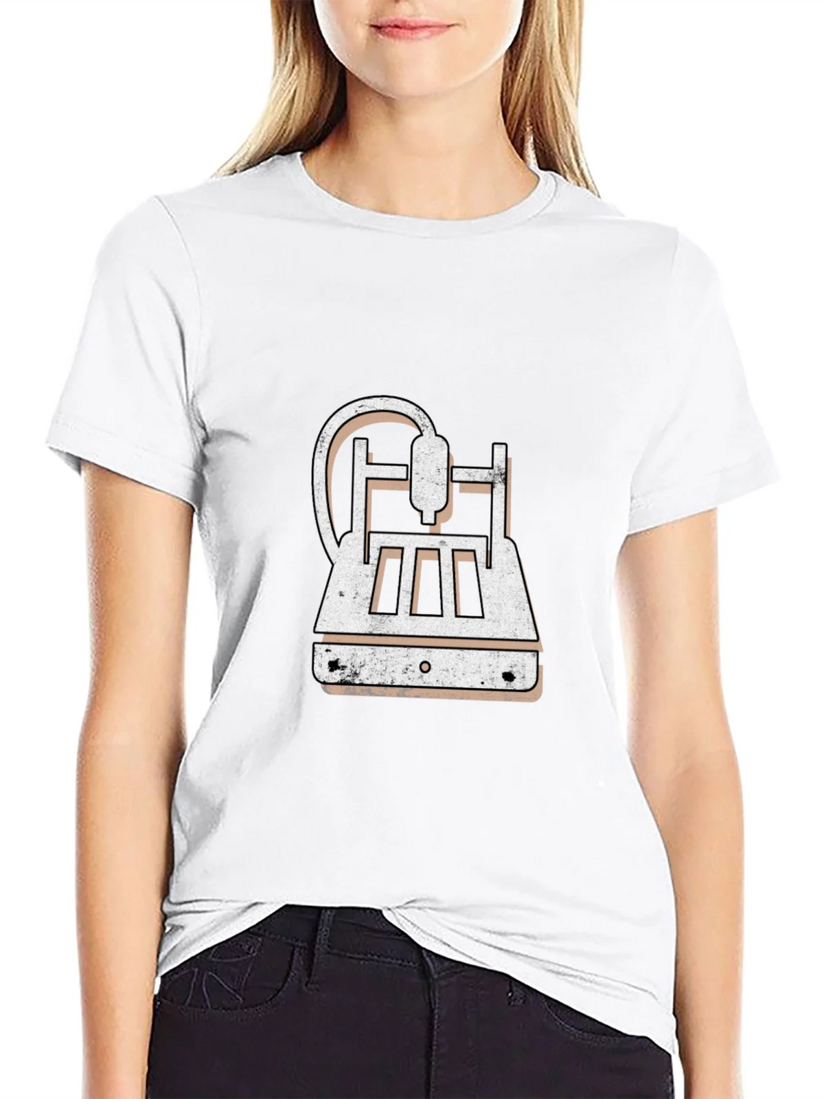 3D Printer Graphic Tee - Black Cotton Blend product image 8