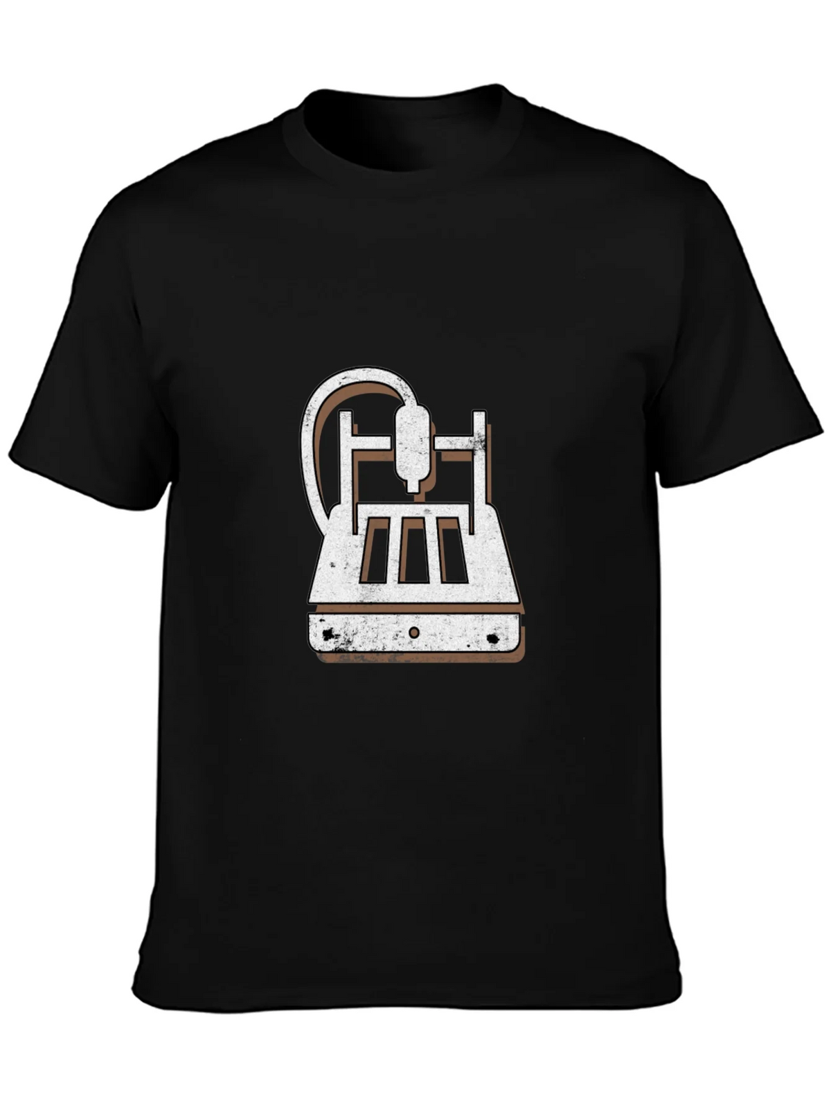 3D Printer Graphic Tee - Black Cotton Blend product image 3