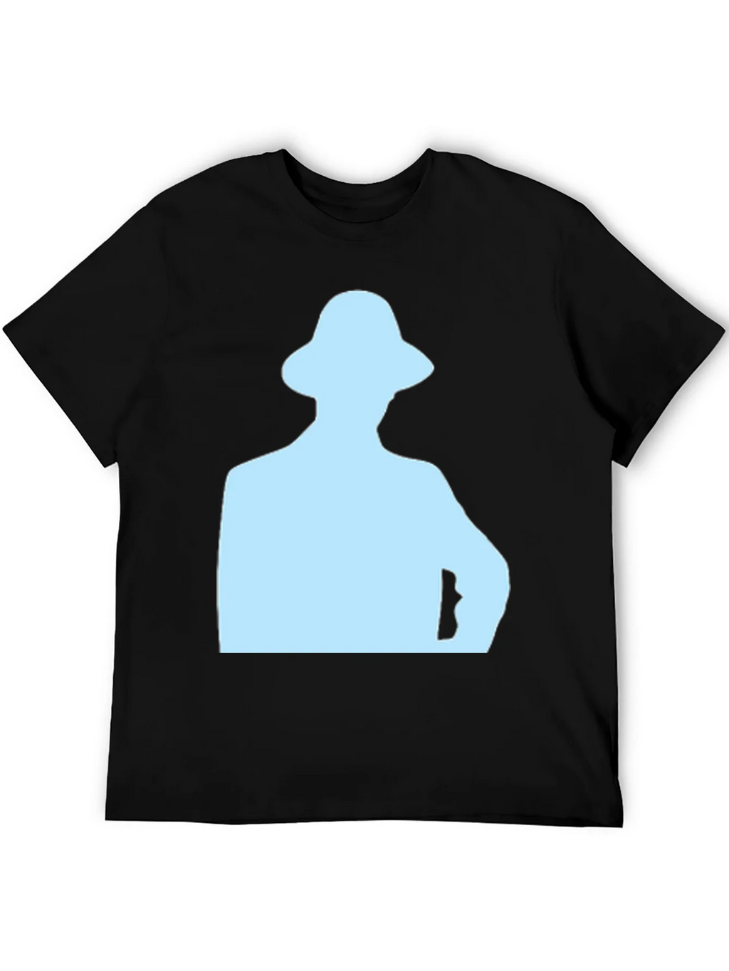 Mens Black T-Shirt with Light Blue Silhouette product image 5