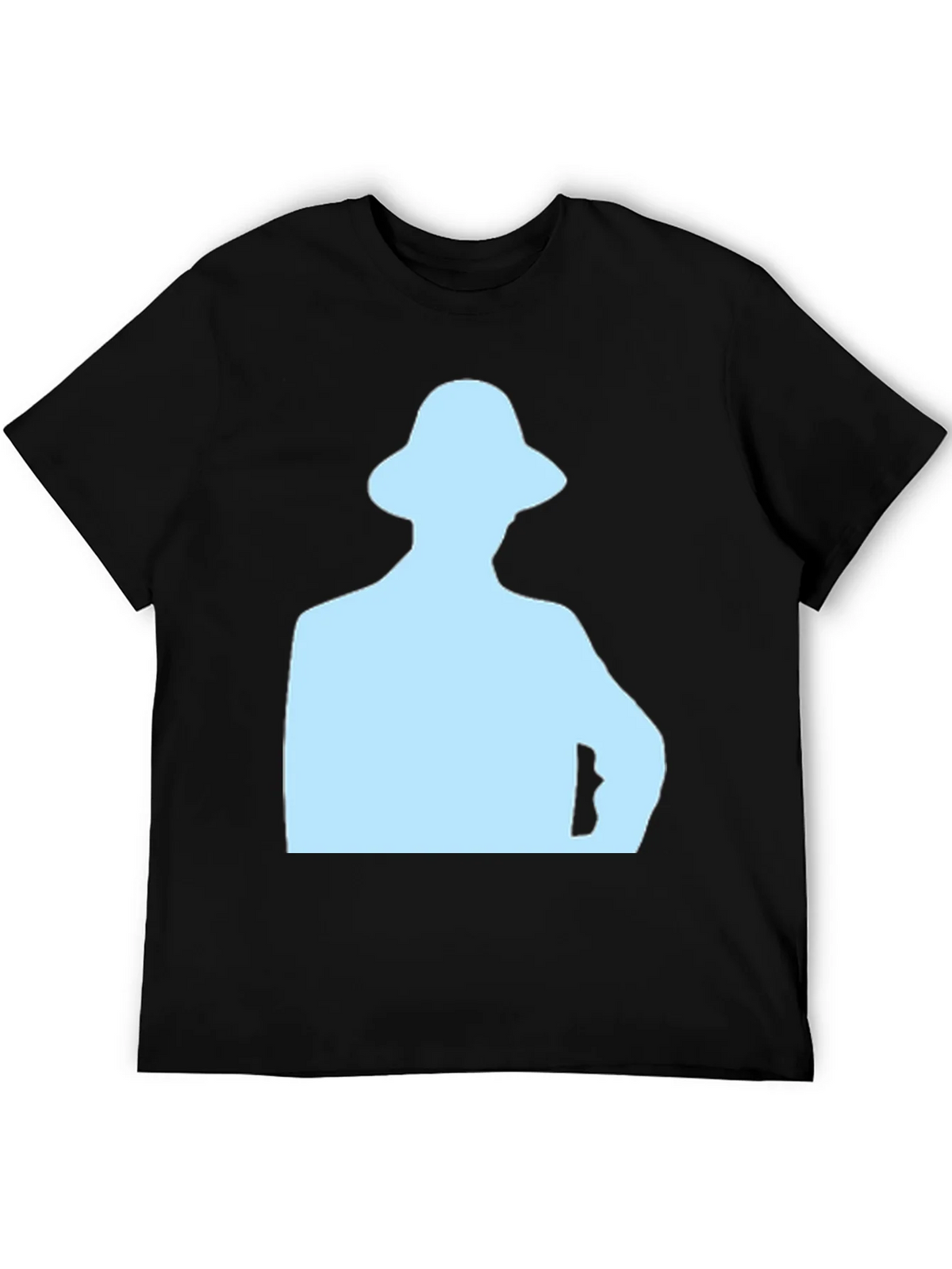 Mens Black T-Shirt with Light Blue Silhouette product image 5