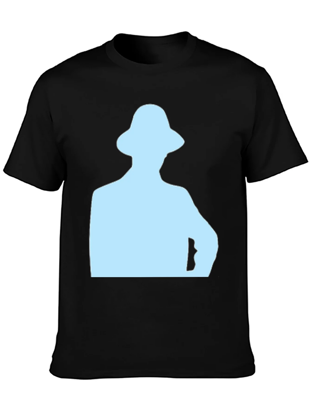 Mens Black T-Shirt with Light Blue Silhouette product image 3